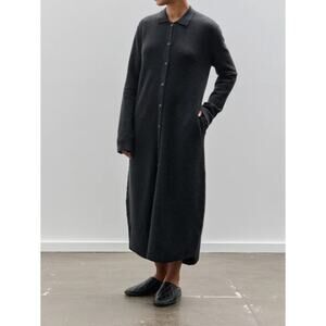 Lauren Manoogian Ink Shirt Dress Merino Alpaca Button Front Size 2 M